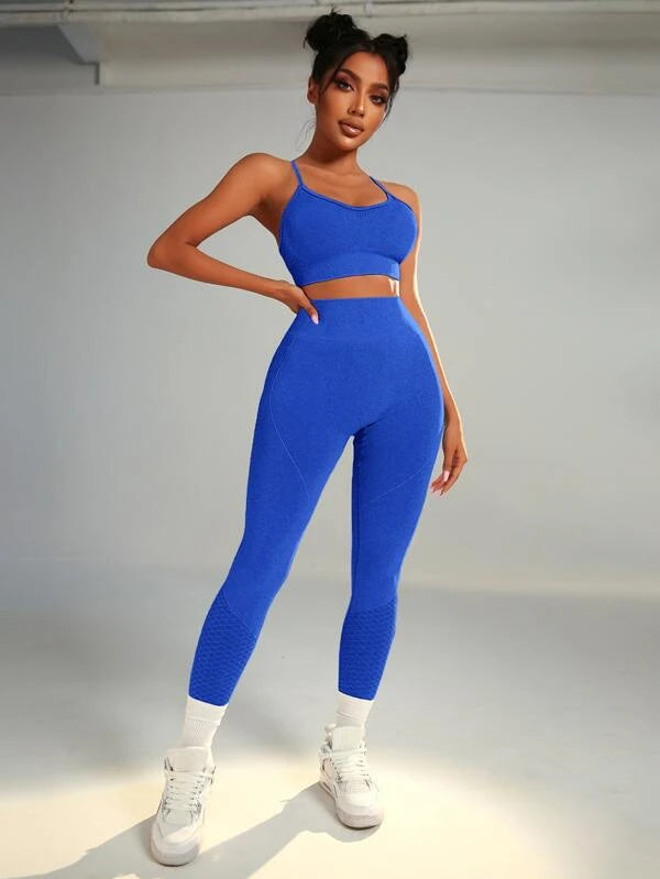 กางเกงเลกกิ้งออกกำลังกายกลางแจ้ง สีพีช เอวสูง กระชับสัดส่วน กางเกงขายาวแบบสองชิ้น มีให้เลือก 10 สี