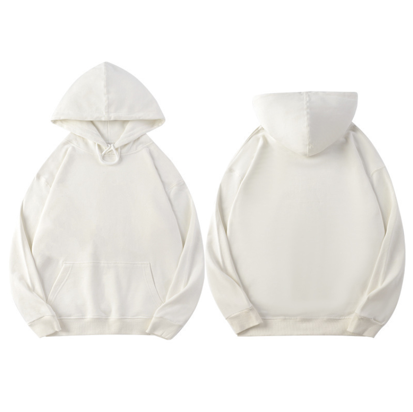 เสื้อฮู้ดผ้าฝ้ายหวีคุณภาพสูง สีพื้นเรียบ สำหรับทั้งชายและหญิง พร้อมโลโก้สั่งทำได้ 14 สี