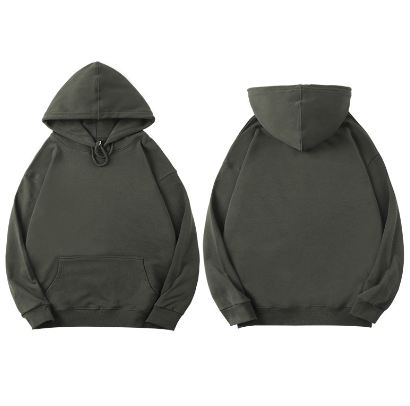 เสื้อฮู้ดผ้าฝ้ายหวีคุณภาพสูง สีพื้นเรียบ สำหรับทั้งชายและหญิง พร้อมโลโก้สั่งทำได้ 14 สี