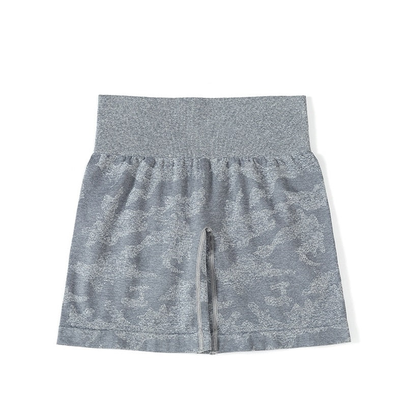 กางเกงขาสั้นโยคะลายพราง ยืดหยุ่น แห้งเร็ว ระบายอากาศได้ดี มีให้เลือก 13 สี