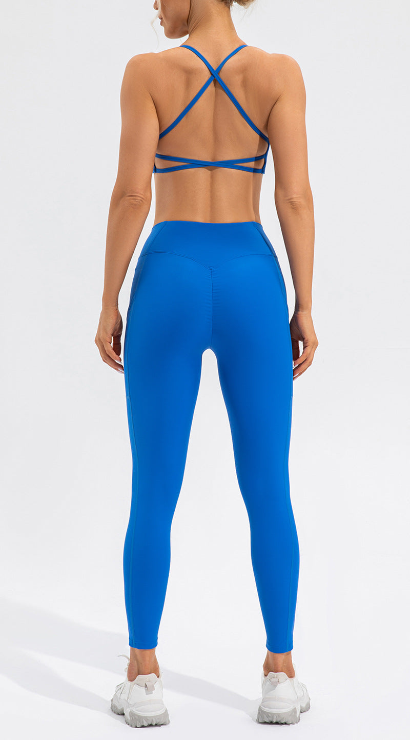 ชุดออกกำลังกายโยคะ เสื้อชั้นใน + กางเกง 5 สี