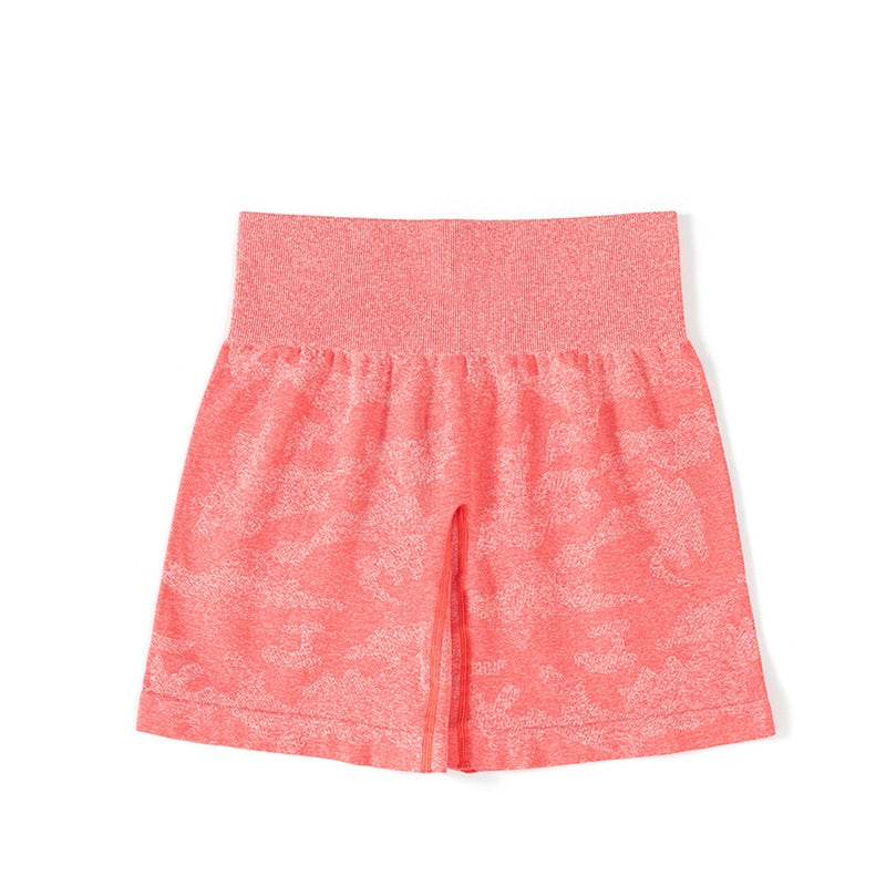 กางเกงขาสั้นโยคะลายพราง ยืดหยุ่น แห้งเร็ว ระบายอากาศได้ดี มีให้เลือก 13 สี